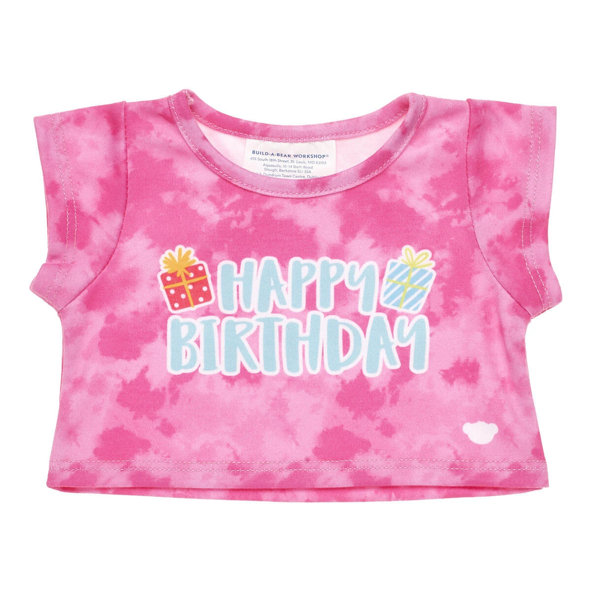 Pink Tie-Dye Birthday T-Shirt for Stuffed Animals - US 0127