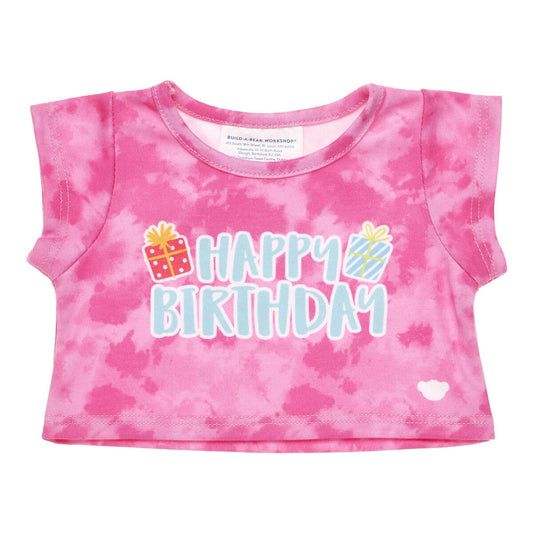 Pink Tie-Dye Birthday T-Shirt for Stuffed Animals - US 0127
