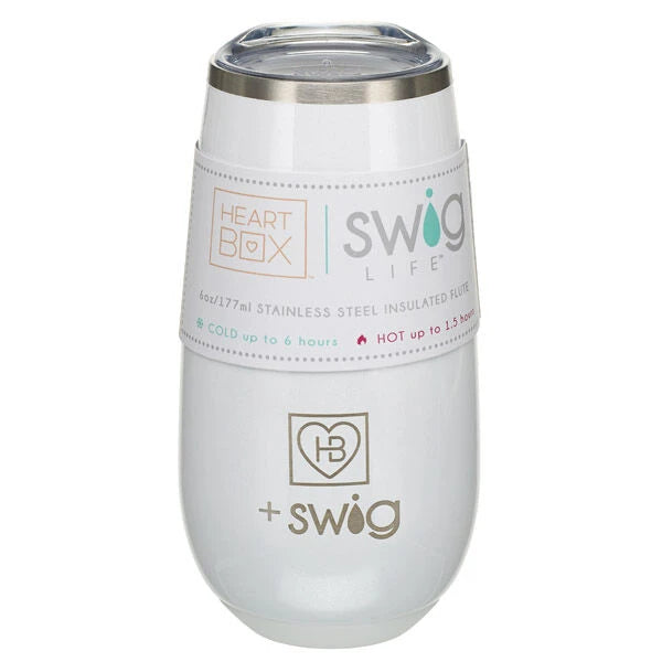6 oz. HeartBox x Swig Life White Stemless Flute | Build-A-Bear® - US 1962