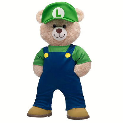 Super Mario Happy Hugs Teddy Bear Luigi Gift Set | Build-A-Bear - US 0574