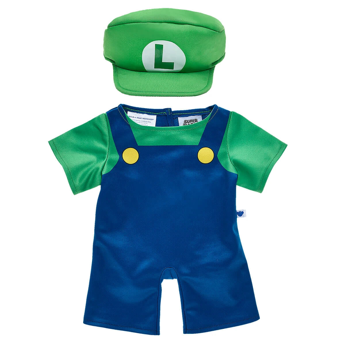 Super Mario Happy Hugs Teddy Bear Luigi Gift Set | Build-A-Bear - US 2675