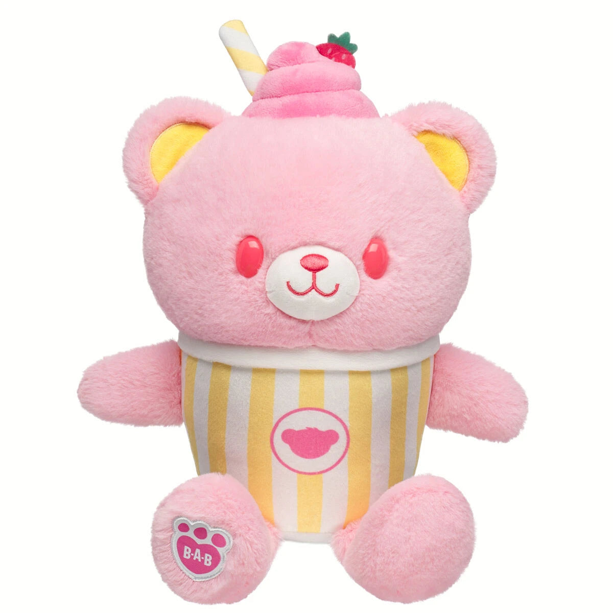Strawberry Lemonade Bear Slushie Plushie  w/ Lei | BAB - US 6704
