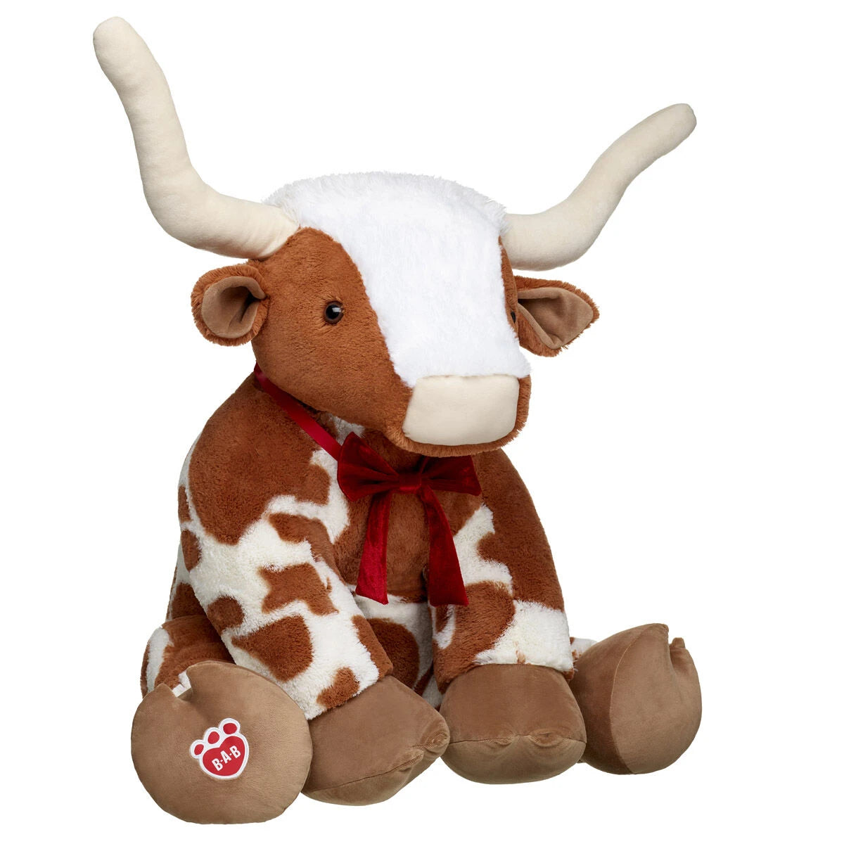 Giant Longhorn Cow Plush &amp; Red Gifting Bow | Build-A-Bear® - US 9207