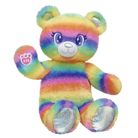 Rainbow Stripes Teddy Bear Leopard Print | Build-A-Bear - US 0797