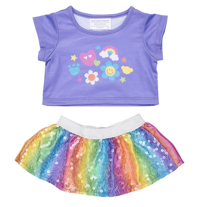 Rainbow Stripes Teddy Bear Gift Set | Build-A-Bear - US 4807