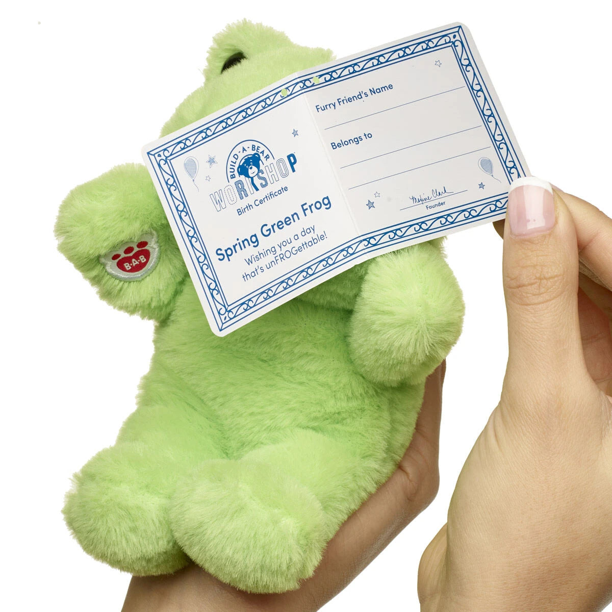 Build-A-Bear Mini Beans Spring Green Frog Stuffed Animal - US 6610